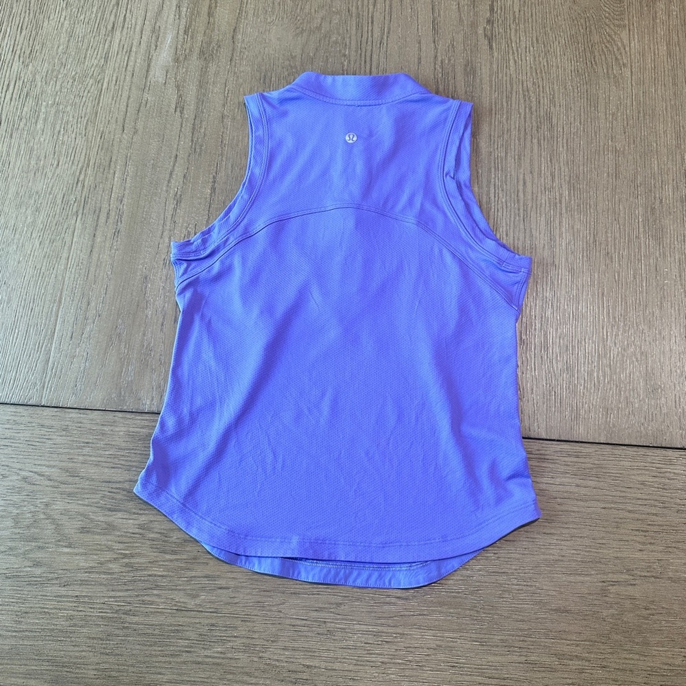 Lululemon 1/4 Zip Mock Neck Sleeveless Tank Top Size 6 Violet - Picture 5 of 8